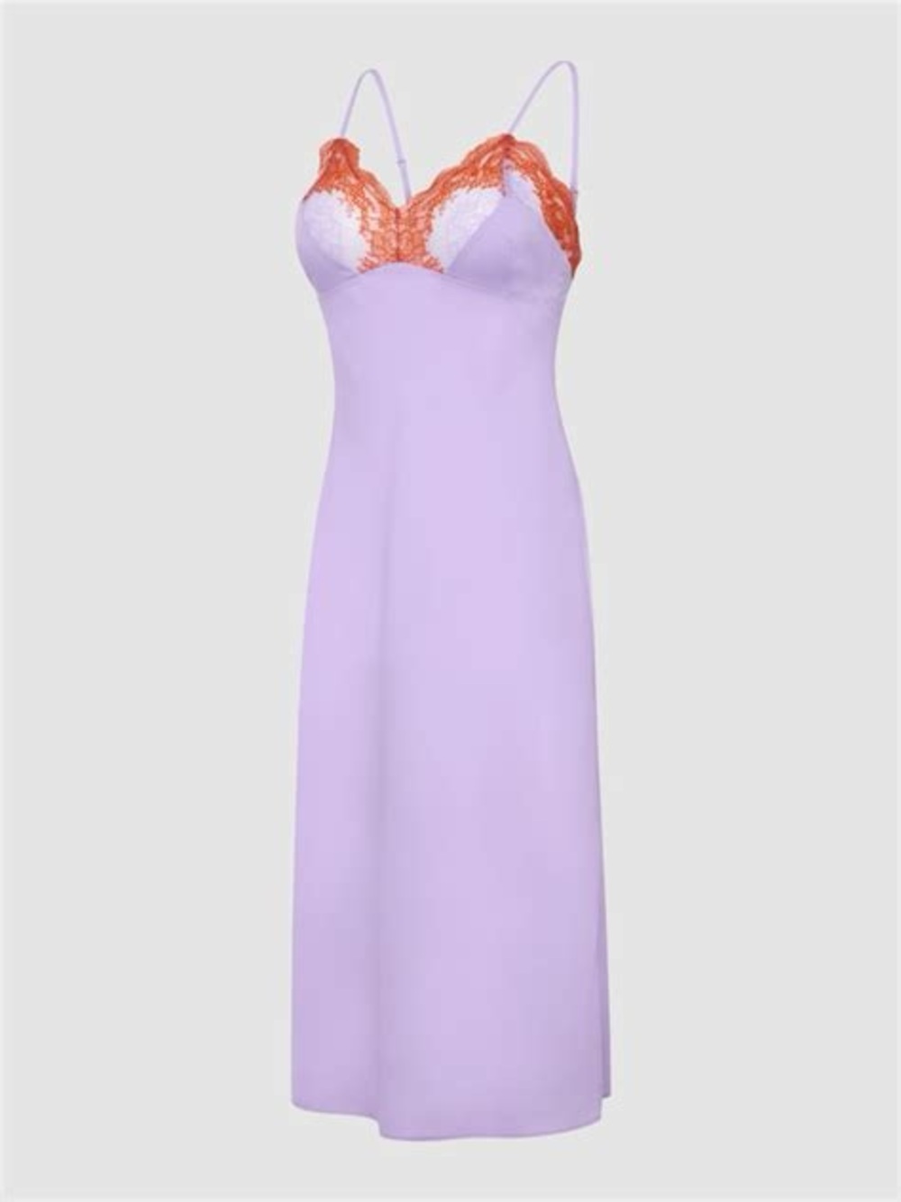 •Savage X Fenty• Lilac Slip Dress with Orange Lace